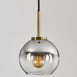 Suspension Verre Fumé-hofstein Suspension Verre 15 cm Koyoto Vieux laiton, 1 lumière