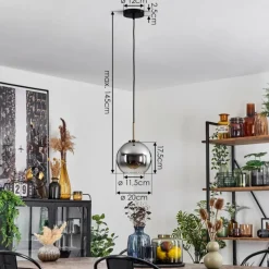 hofstein Suspension Verre 20 cm Koyoto Vieux laiton, 1 lumière