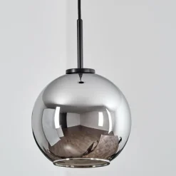 hofstein Suspension Verre 20 cm Koyoto Acier inoxydable, Noir, 1 lumière