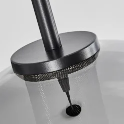 Suspension Verre Fumé-hofstein Suspension Verre 25 cm Koyoto Acier inoxydable, Noir, 1 lumière