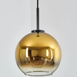 hofstein Suspension Verre 20 cm Koyoto Acier inoxydable, Noir, 1 lumière