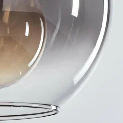 Suspension Verre Fumé-hofstein Suspension Verre 20 cm Koyoto Acier inoxydable, Noir, 1 lumière