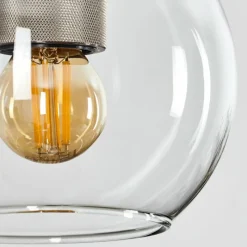 hofstein Suspension Verre 15 cm Koyoto Noir, Argenté, 1 lumière