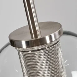 hofstein Suspension Verre 15 cm Koyoto Noir, Argenté, 1 lumière