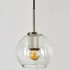 hofstein Suspension Verre 15 cm Koyoto Noir, Argenté, 1 lumière