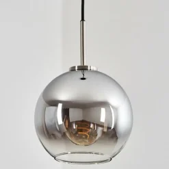 Suspension Verre Fumé-hofstein Suspension Verre 20 cm Koyoto Noir, Argenté, 1 lumière