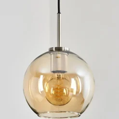 hofstein Suspension Verre 20 cm Koyoto Noir, Argenté, 1 lumière