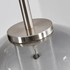 Suspension Verre Fumé-hofstein Suspension Verre 20 cm Koyoto Noir, Argenté, 1 lumière