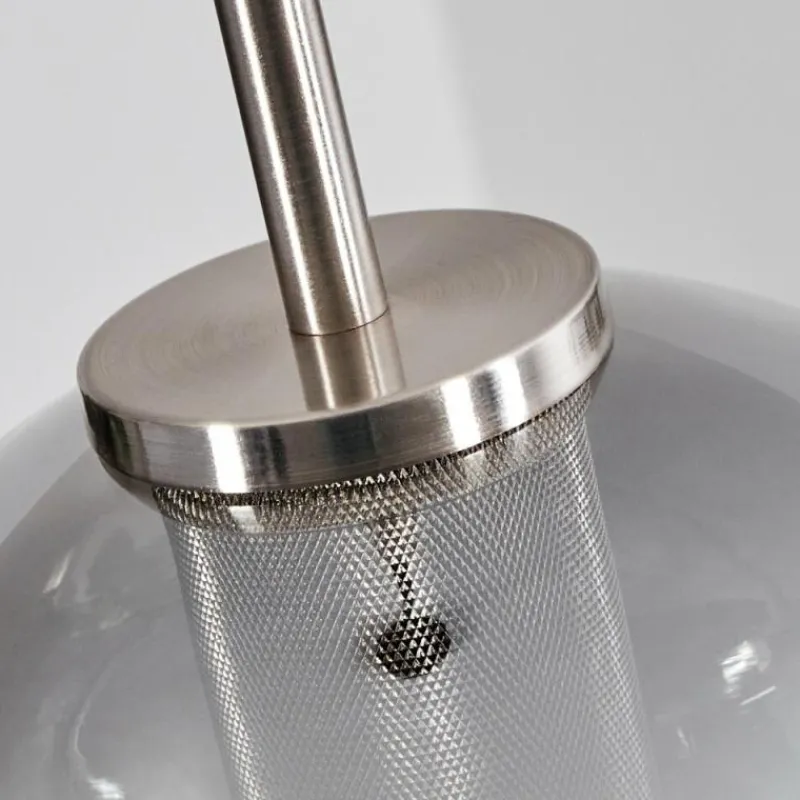 Suspension Verre Fumé-hofstein Suspension Verre 20 cm Koyoto Noir, Argenté, 1 lumière