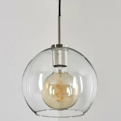 hofstein Suspension Verre 25 cm Koyoto Noir, Argenté, 1 lumière