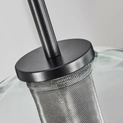 hofstein Suspension Verre 25 cm Koyoto Acier inoxydable, Noir, 1 lumière