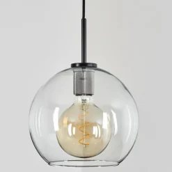 hofstein Suspension Verre 25 cm Koyoto Acier inoxydable, Noir, 1 lumière