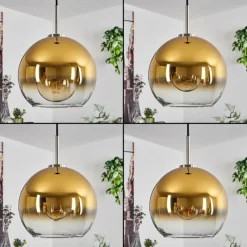 hofstein Suspension Verre 25 cm Koyoto Noir, Argenté, 1 lumière