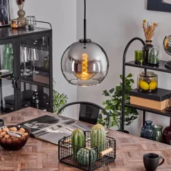 Suspension Verre Fumé-hofstein Suspension Verre 25 cm Koyoto Acier brossé, 1 lumière