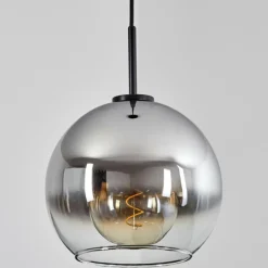 Suspension Verre Fumé-hofstein Suspension Verre 25 cm Koyoto Acier brossé, 1 lumière