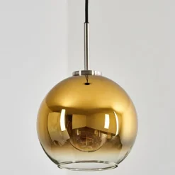 hofstein Suspension Verre 20 cm Koyoto Noir, Argenté, 1 lumière