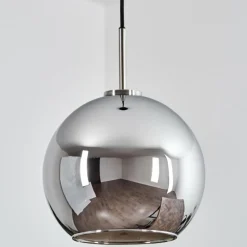 Suspension Verre Fumé-hofstein Suspension Verre 25 cm Koyoto Noir, Argenté, 1 lumière