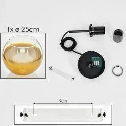 hofstein Suspension Verre 25 cm Koyoto Acier brossé, 1 lumière