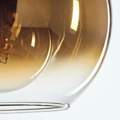 hofstein Suspension Verre 25 cm Koyoto Acier brossé, 1 lumière