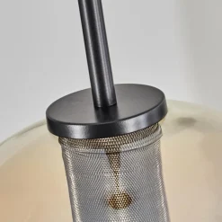 hofstein Suspension Verre 25 cm Koyoto Acier inoxydable, Noir, 1 lumière