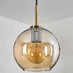 hofstein Suspension Verre 20 cm Koyoto Acier inoxydable, Noir, 1 lumière