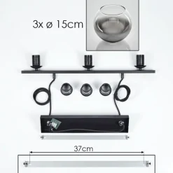 Suspension Verre Fumé-hofstein Suspension Verre 15 cm Koyoto Fumé, 3 lumières