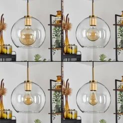 hofstein Suspension Verre 25 cm Koyoto Or, Noir, 1 lumière