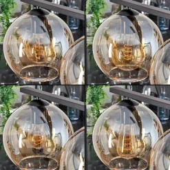 hofstein Suspension Verre 20 cm Koyoto Ambre, 4 lumières