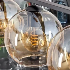 hofstein Suspension Verre 20 cm Koyoto Ambre, 4 lumières