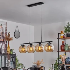 hofstein Suspension Verre 20 cm Koyoto Ambre, 4 lumières