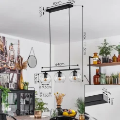 hofstein Suspension Verre 15 cm Koyoto Clair, 3 lumières