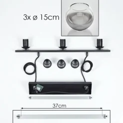 Suspension Verre Fumé-hofstein Suspension Verre 15 cm Koyoto Chrome, Clair, Fumé, 3 lumières
