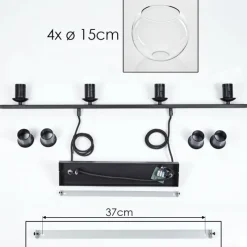 hofstein Suspension Verre 15 cm Koyoto Clair, 4 lumières