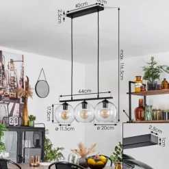 hofstein Suspension Verre 20 cm Koyoto Clair, 3 lumières