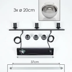 Suspension Verre Fumé-hofstein Suspension Verre 20 cm Koyoto Fumé, 3 lumières