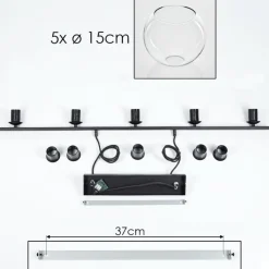 hofstein Suspension Verre 15 cm Koyoto Clair, 5 lumières