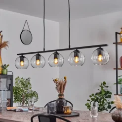 hofstein Suspension Verre 15 cm Koyoto Clair, 5 lumières