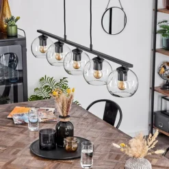 hofstein Suspension Verre 15 cm Koyoto Clair, 5 lumières