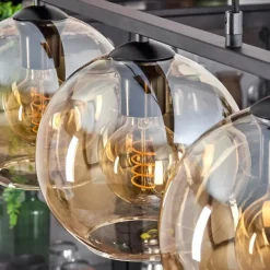 hofstein Suspension Verre 20 cm Koyoto Ambre, 3 lumières