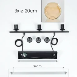 hofstein Suspension Verre 20 cm Koyoto Ambre, 3 lumières
