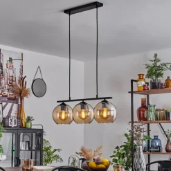 hofstein Suspension Verre 20 cm Koyoto Ambre, 3 lumières