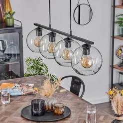 hofstein Suspension Verre 20 cm Koyoto Clair, 4 lumières