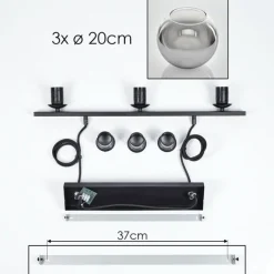 Suspension Verre Fumé-hofstein Suspension Verre 20 cm Koyoto Fumé, 3 lumières