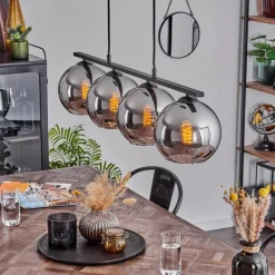 Suspension Verre Fumé-hofstein Suspension Verre 20 cm Koyoto Chrome, Fumé, 4 lumières
