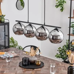 Suspension Verre Fumé-hofstein Suspension Verre 20 cm Koyoto Chrome, Fumé, 4 lumières