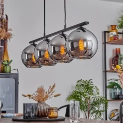 Suspension Verre Fumé-hofstein Suspension Verre 20 cm Koyoto Chrome, Fumé, 4 lumières