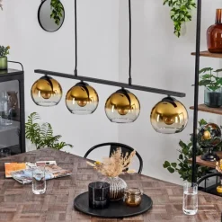 hofstein Suspension Verre 15 cm Koyoto Ambre, 4 lumières