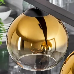 hofstein Suspension Verre 15 cm Koyoto Ambre, 4 lumières