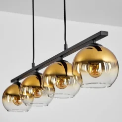 hofstein Suspension Verre 15 cm Koyoto Ambre, 4 lumières