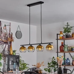 hofstein Suspension Verre 15 cm Koyoto Ambre, 4 lumières